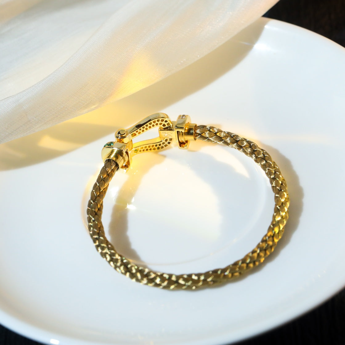 [Max Jewelry ]FORCE 10 GOLD GREEN DIAMOND PAVED