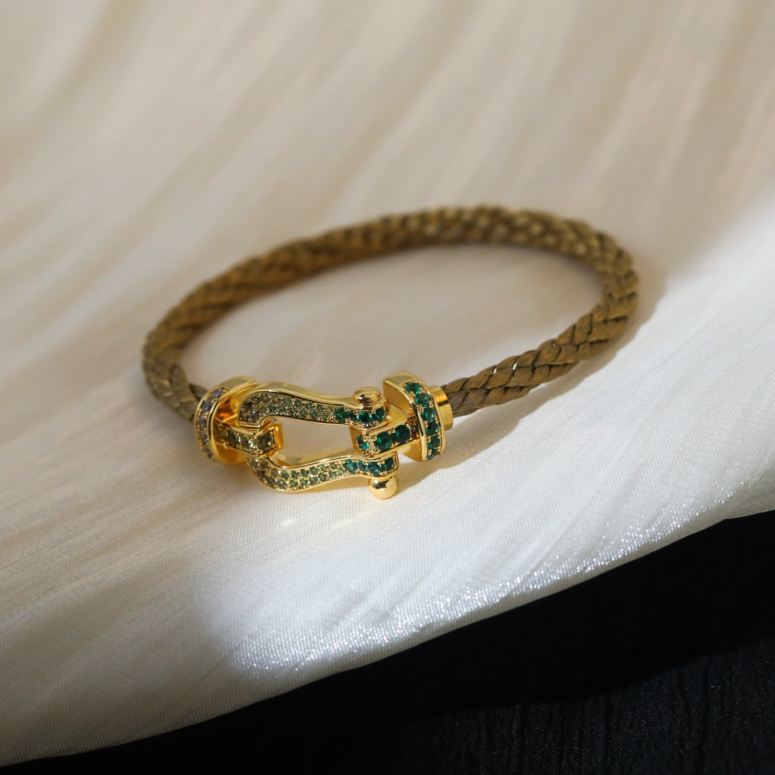 [Max Jewelry ]FORCE 10 GOLD GREEN DIAMOND PAVED