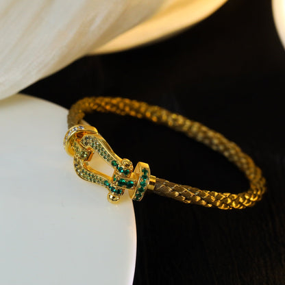 [Max Jewelry ]FORCE 10 GOLD GREEN DIAMOND PAVED