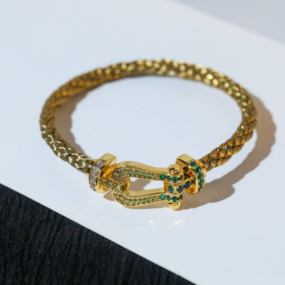 [Max Jewelry ]FORCE 10 GOLD GREEN DIAMOND PAVED