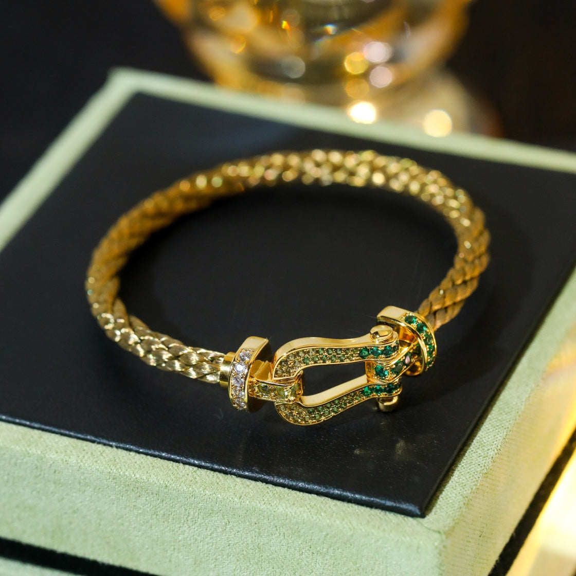 [Max Jewelry ]FORCE 10 GOLD GREEN DIAMOND PAVED