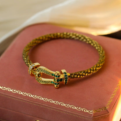 [Max Jewelry ]FORCE 10 GOLD GREEN DIAMOND PAVED
