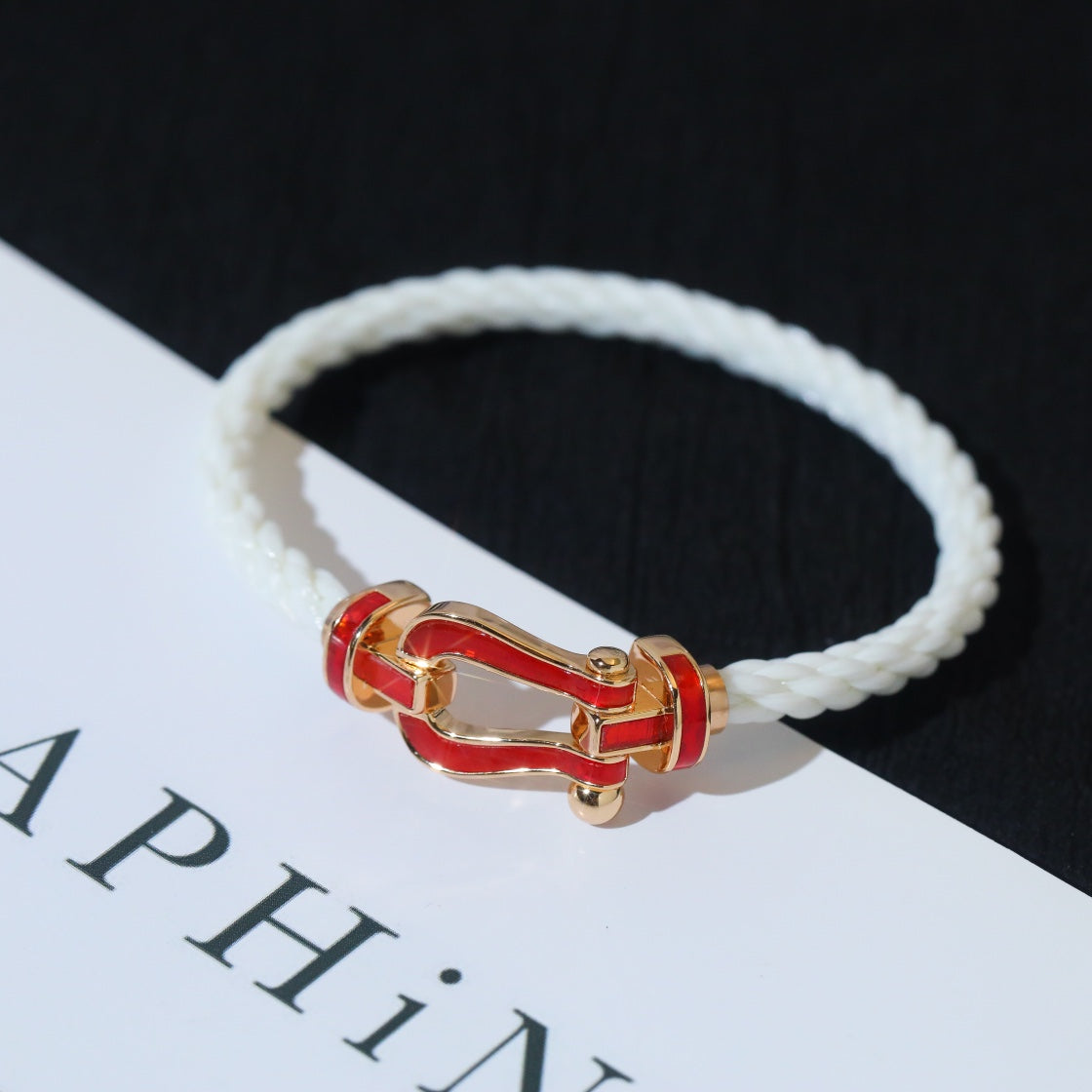 [Max Jewelry ]FORCE 10 WHITE TEXTILE DIAMOND PAVED