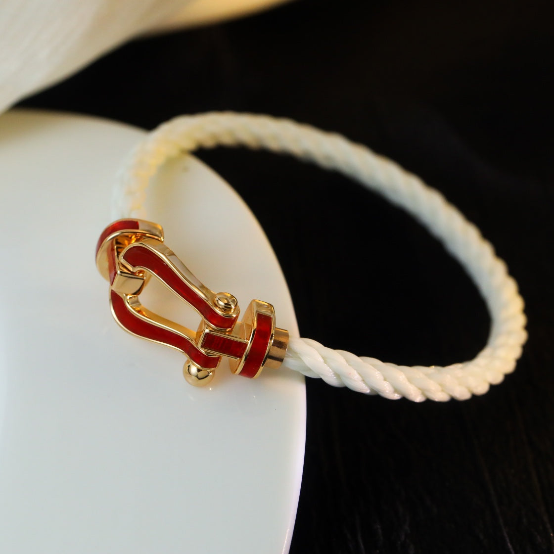 [Max Jewelry ]FORCE 10 WHITE TEXTILE DIAMOND PAVED