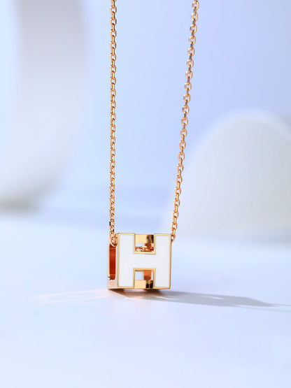[Max Jewelry ]H CAGE PINK GOLD NECKLACE