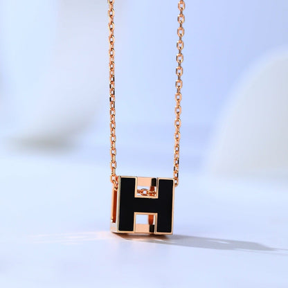 [Max Jewelry ]H CAGE PINK GOLD NECKLACE