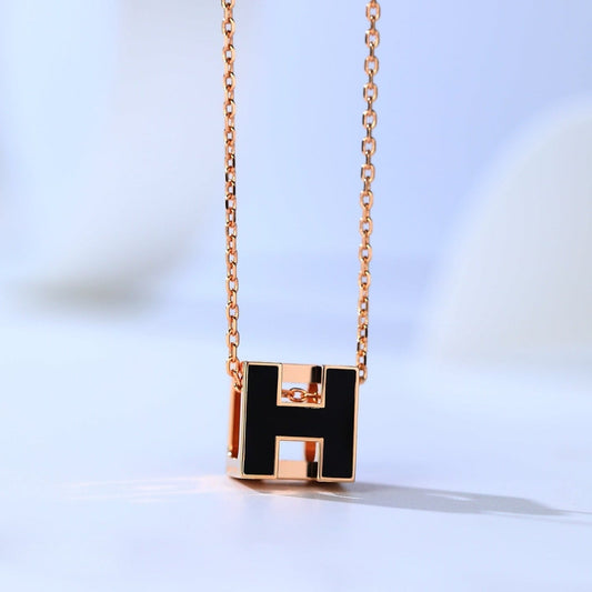 [Max Jewelry ]H CAGE PINK GOLD NECKLACE