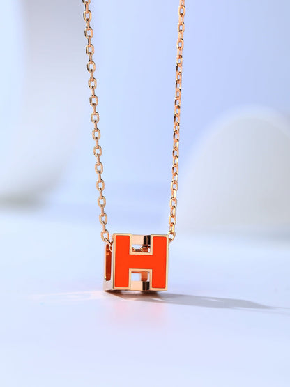 [Max Jewelry ]H CAGE PINK GOLD NECKLACE