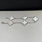 [Plus&Max]LUCKY CLOVER 5-MOTIF BRACELET - WHITE MOTHER-OF-PEARL COLLECTION