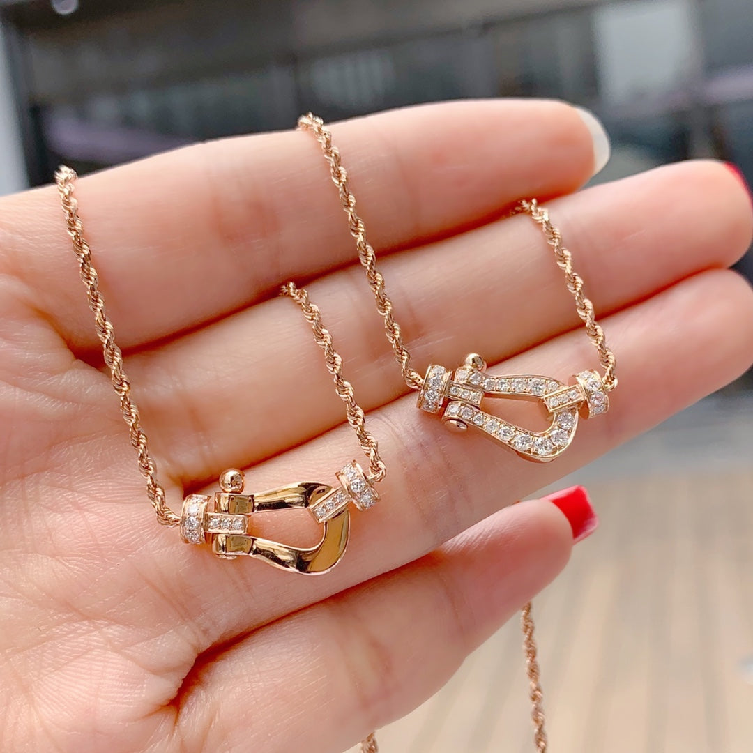 [Max Jewelry ]FORCE 10 PINK GOLD DIAMOND NECKLACE