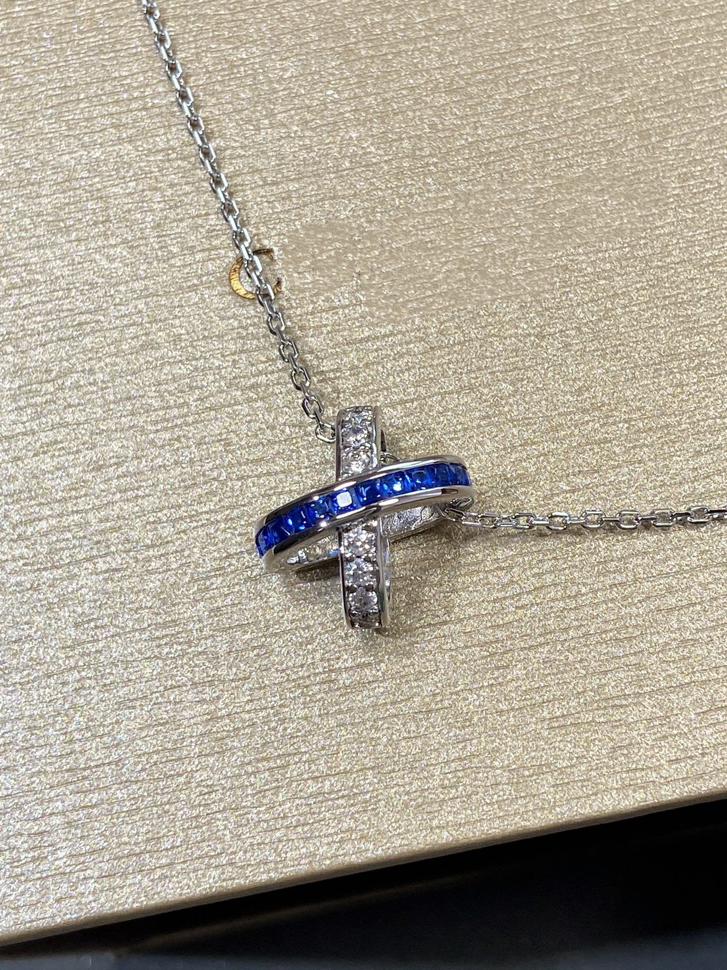 [Max Jewelry ]LIENS DIAMOND SILVER NECKLACE