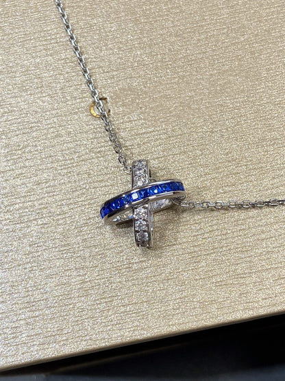 [Max Jewelry ]LIENS DIAMOND SILVER NECKLACE