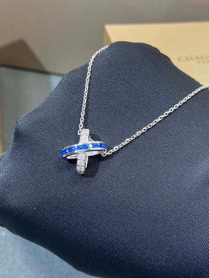 [Max Jewelry ]LIENS DIAMOND SILVER NECKLACE