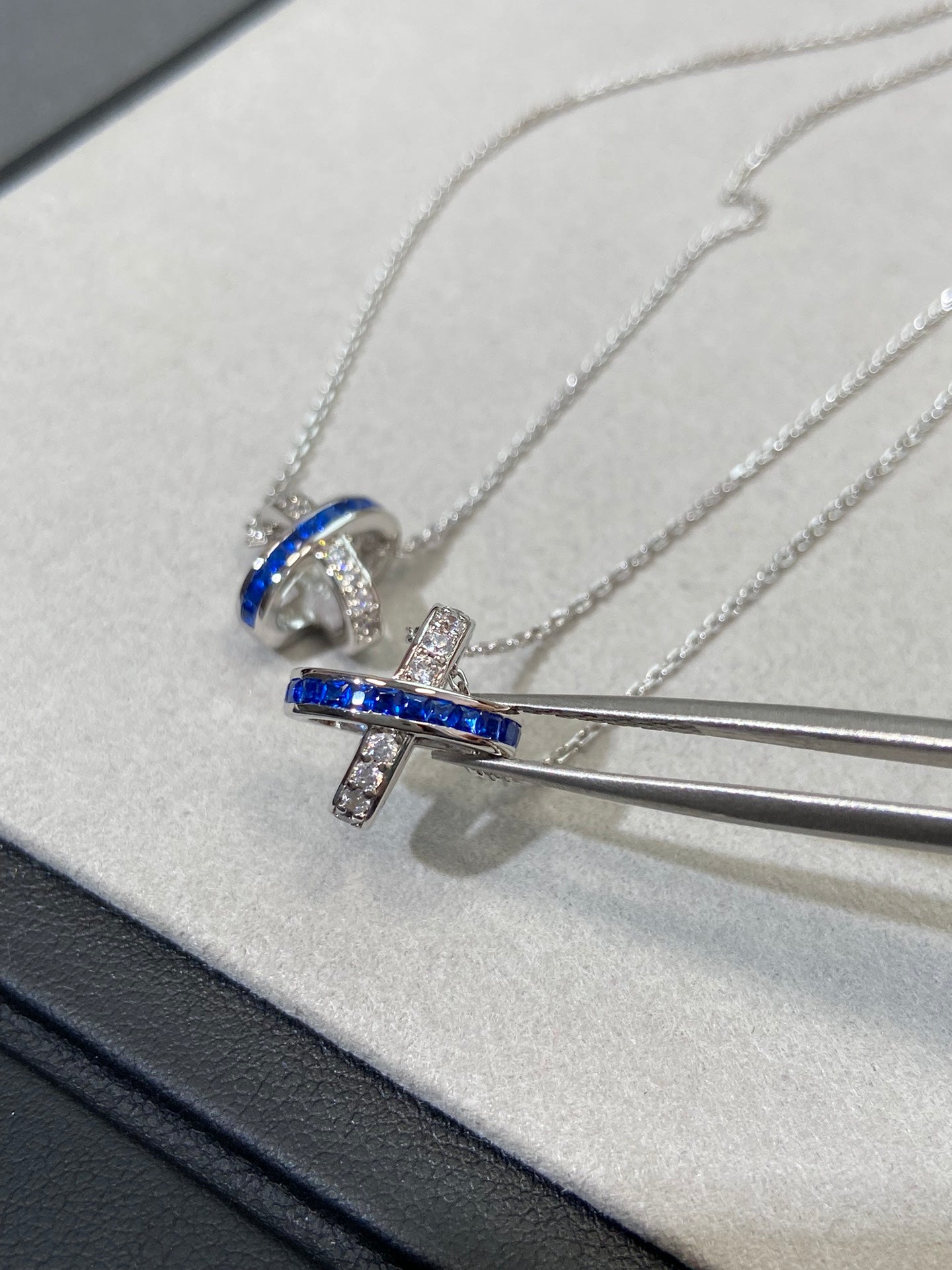 [Max Jewelry ]LIENS DIAMOND SILVER NECKLACE