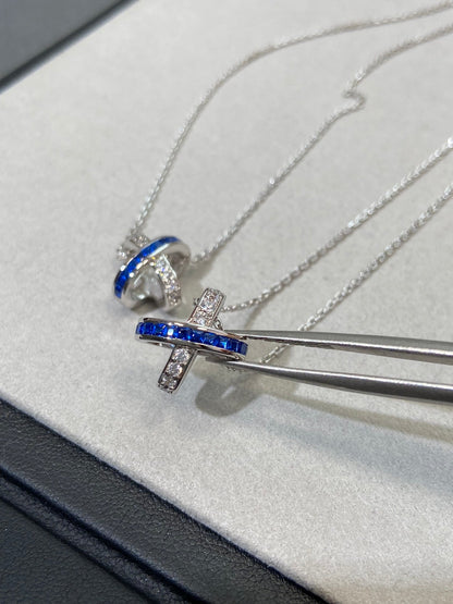 [Max Jewelry ]LIENS DIAMOND SILVER NECKLACE
