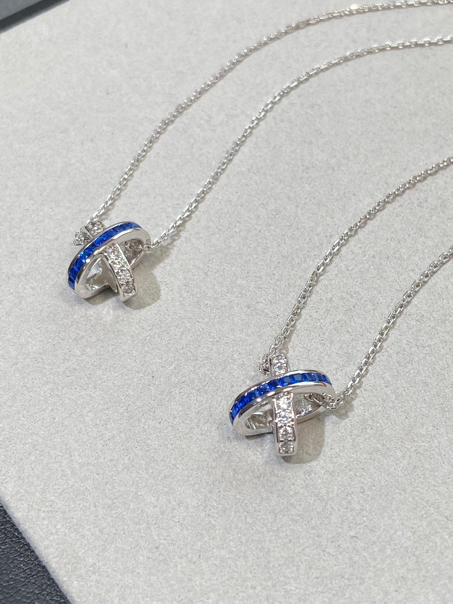 [Max Jewelry ]LIENS DIAMOND SILVER NECKLACE