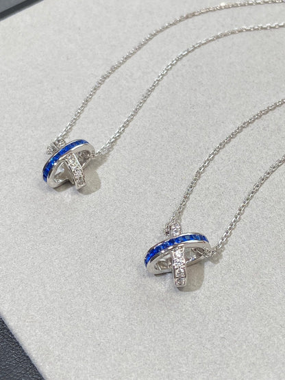 [Max Jewelry ]LIENS DIAMOND SILVER NECKLACE