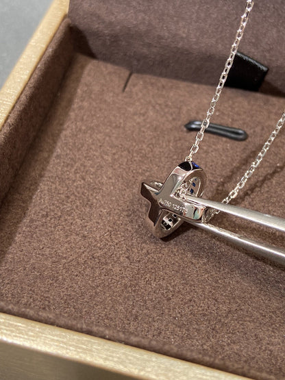 [Max Jewelry ]LIENS DIAMOND SILVER NECKLACE