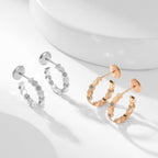 [Plus&Max]BEE LOVE DIAMOND HOOP EARRINGS