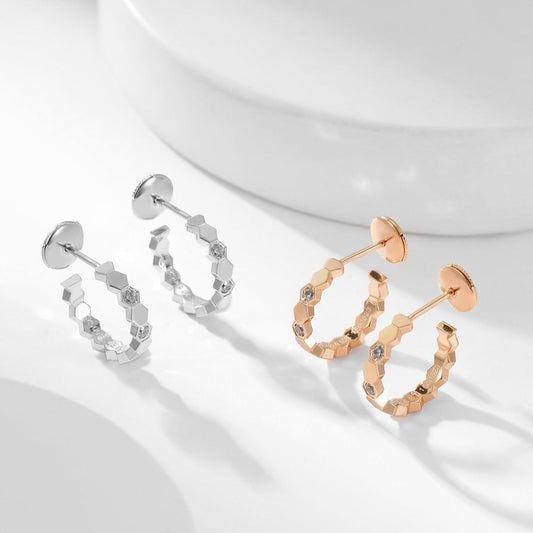[Max Jewelry ]BEE LOVE DIAMOND HOOP EARRINGS
