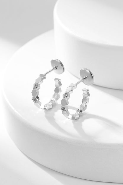 [Max Jewelry ]BEE LOVE DIAMOND HOOP EARRINGS