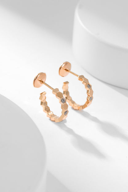 [Max Jewelry ]BEE LOVE DIAMOND HOOP EARRINGS