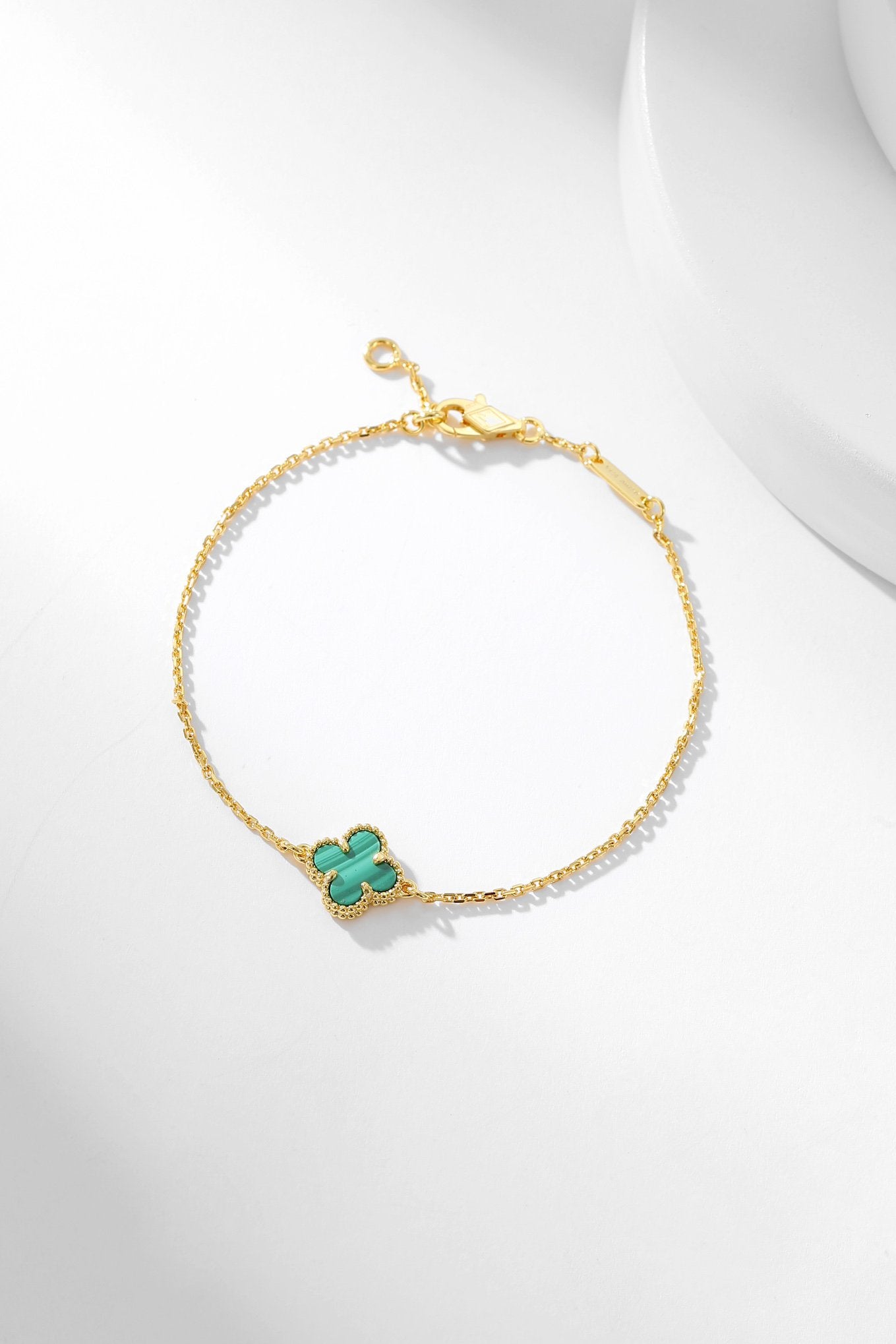 [Max Jewelry ]CLOVER BRACELET MALACHITE 1 MOTIF