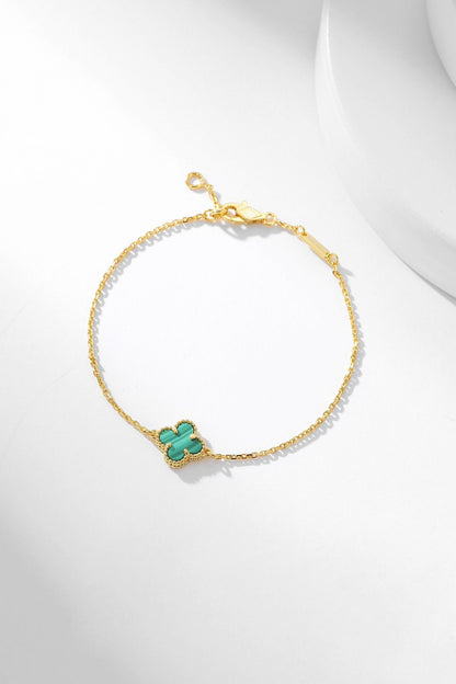 [Max Jewelry ]CLOVER BRACELET MALACHITE 1 MOTIF