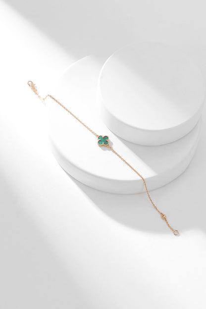 [Max Jewelry ]CLOVER BRACELET MALACHITE 1 MOTIF