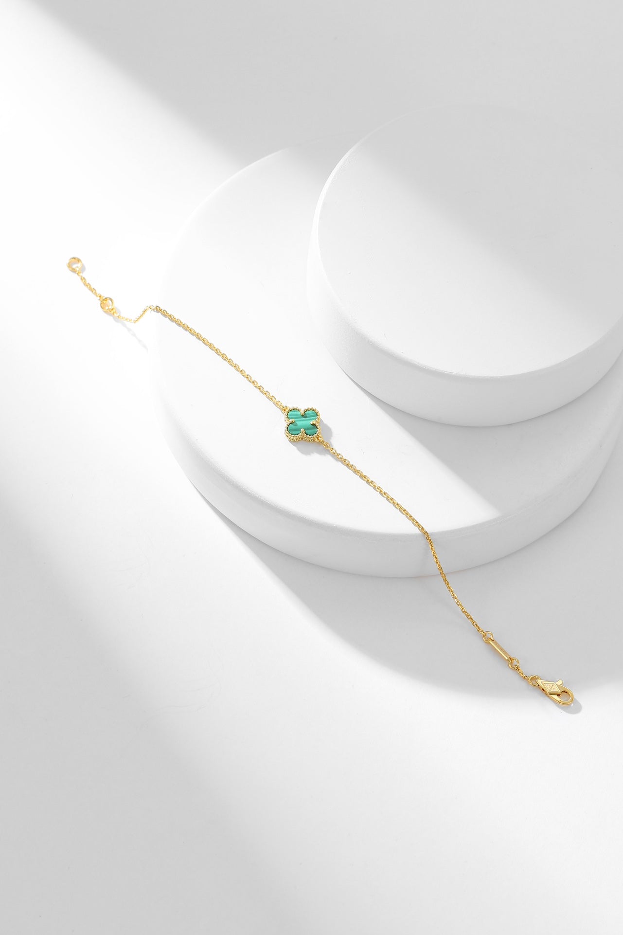 [Max Jewelry ]CLOVER BRACELET MALACHITE 1 MOTIF