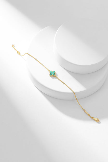 [Max Jewelry ]CLOVER BRACELET MALACHITE 1 MOTIF