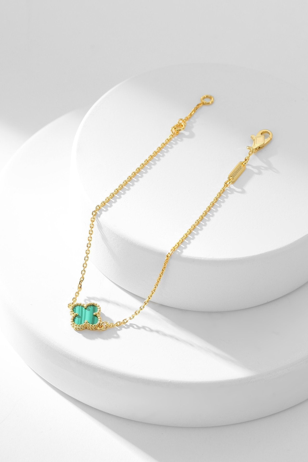 [Max Jewelry ]CLOVER BRACELET MALACHITE 1 MOTIF