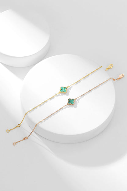 [Max Jewelry ]CLOVER BRACELET MALACHITE 1 MOTIF