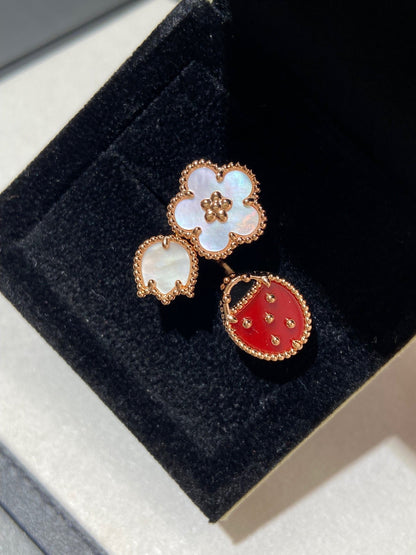 [Max Jewelry ]LUCKY 3 MOTIF ROSE GOLD RING