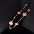 [Plus&Max]STAR AND SUN 4 MOTIF PINK MOP PINK GOLD BRACELET