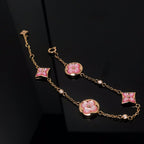 [Plus&Max]STAR AND SUN 4 MOTIF PINK MOP PINK GOLD BRACELET