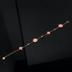 [Plus&Max]STAR AND SUN 4 MOTIF PINK MOP PINK GOLD BRACELET