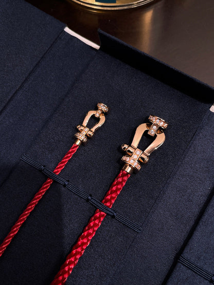[Max Jewelry ]FORCE 10 HALF DIAMOND PINK GOLD RED CORDERI LARGE AND MEDIUM MODEL