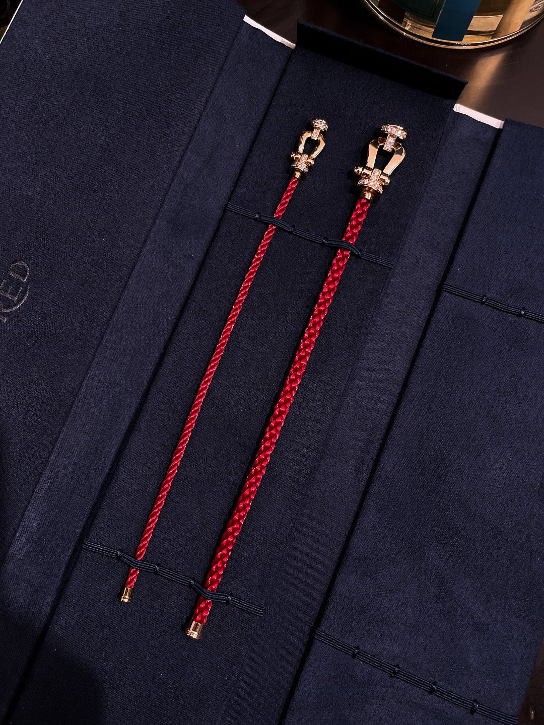 [Max Jewelry ]FORCE 10 HALF DIAMOND PINK GOLD RED CORDERI LARGE AND MEDIUM MODEL