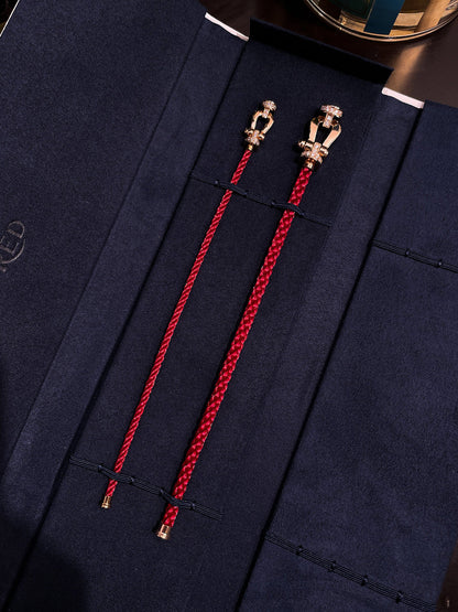 [Max Jewelry ]FORCE 10 HALF DIAMOND PINK GOLD RED CORDERI LARGE AND MEDIUM MODEL