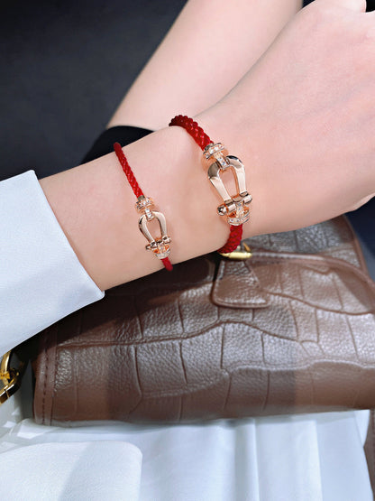 [Max Jewelry ]FORCE 10 HALF DIAMOND PINK GOLD RED CORDERI LARGE AND MEDIUM MODEL