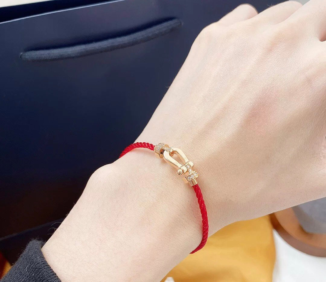 [Max Jewelry ]FORCE 10 HALF DIAMOND PINK GOLD RED CORDERI LARGE AND MEDIUM MODEL