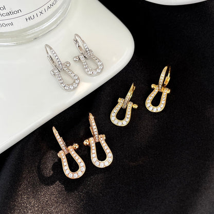[Max Jewelry ]FORCE 10 FULL DIAMOND DROP EARRINGS MEDIUM MODEL