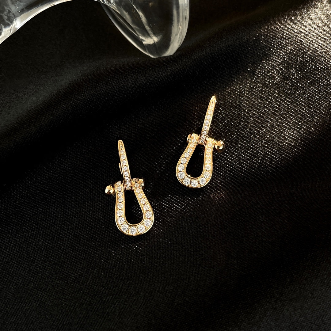 [Max Jewelry ]FORCE 10 FULL DIAMOND DROP EARRINGS MEDIUM MODEL