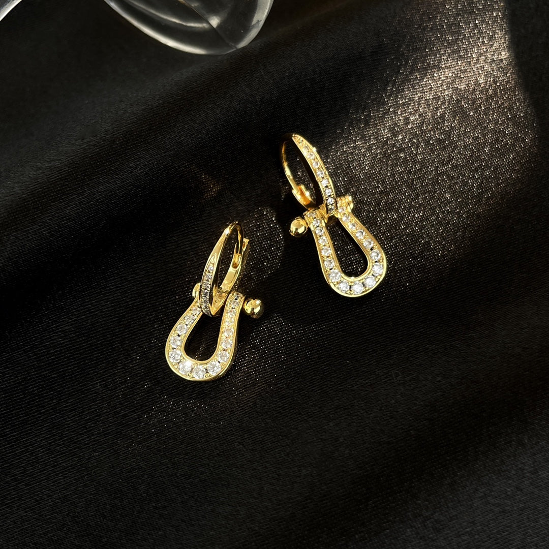 [Max Jewelry ]FORCE 10 FULL DIAMOND DROP EARRINGS MEDIUM MODEL