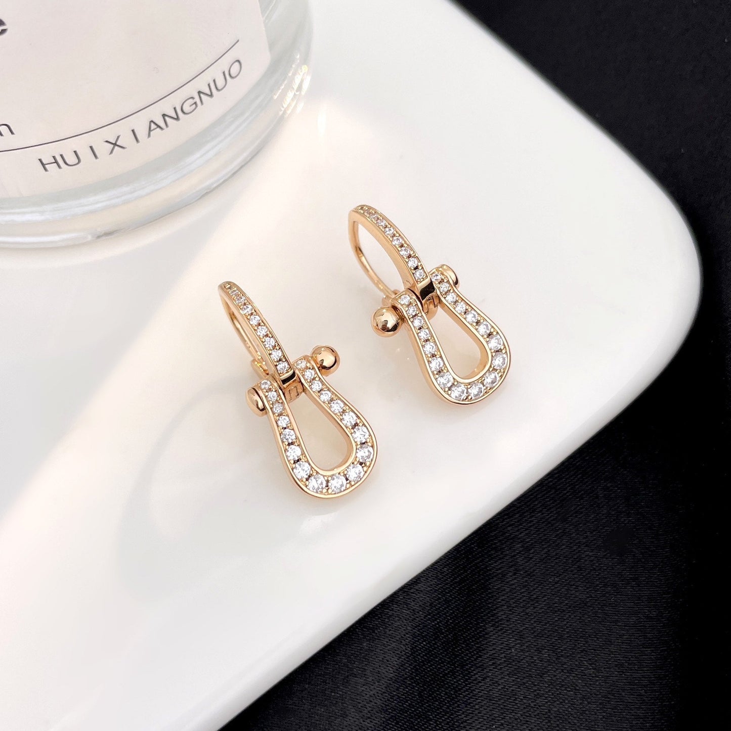 [Max Jewelry ]FORCE 10 FULL DIAMOND DROP EARRINGS MEDIUM MODEL