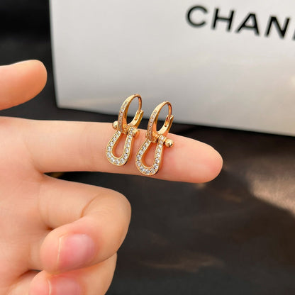 [Max Jewelry ]FORCE 10 FULL DIAMOND DROP EARRINGS MEDIUM MODEL