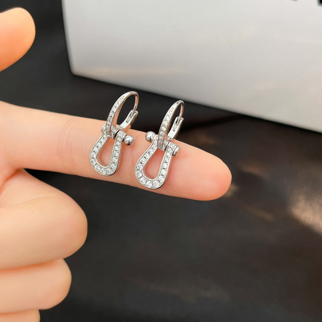 [Max Jewelry ]FORCE 10 FULL DIAMOND DROP EARRINGS MEDIUM MODEL