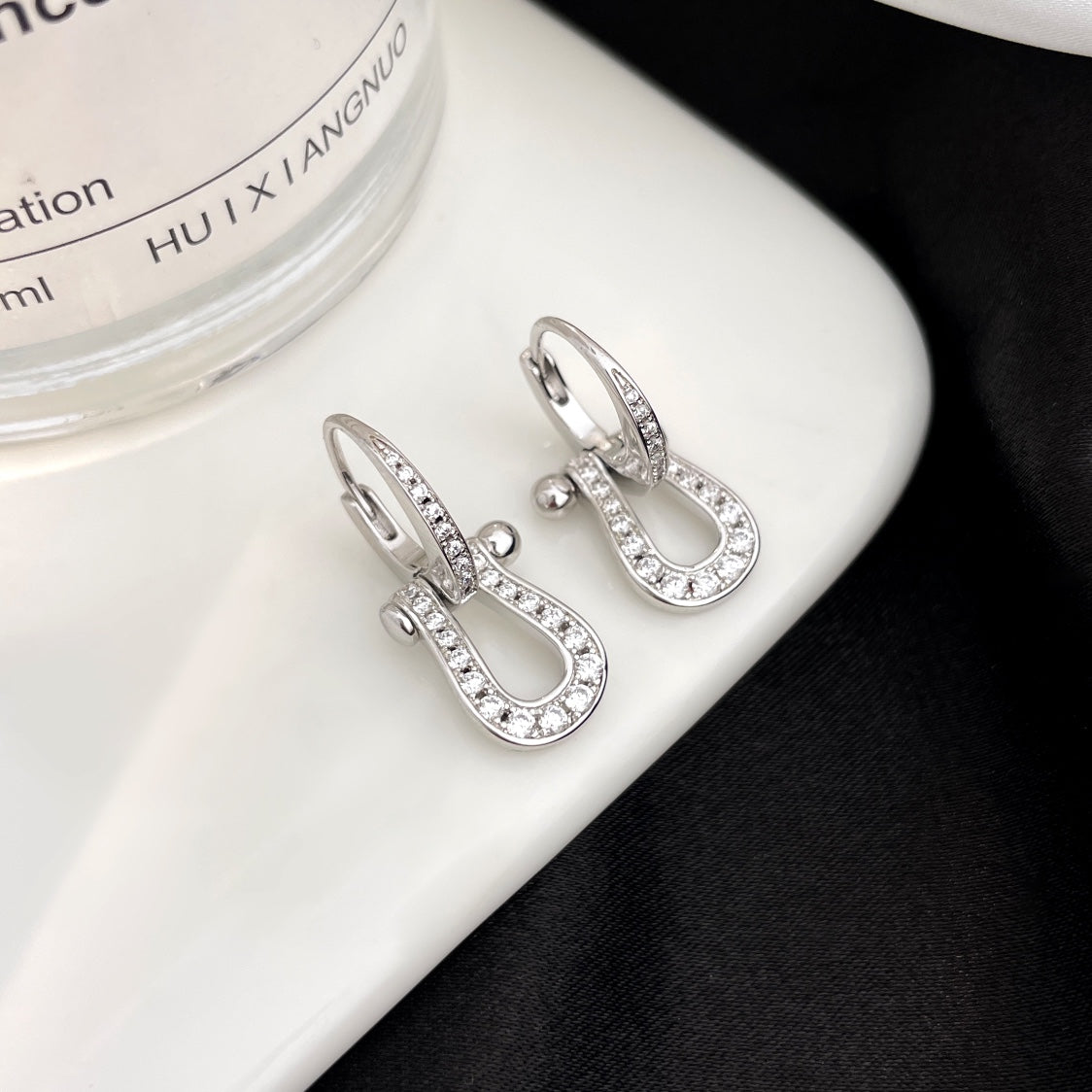 [Max Jewelry ]FORCE 10 FULL DIAMOND DROP EARRINGS MEDIUM MODEL