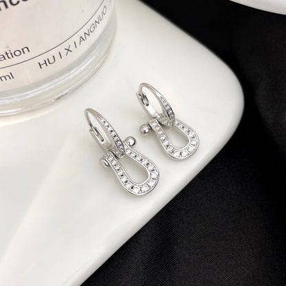 [Max Jewelry ]FORCE 10 FULL DIAMOND DROP EARRINGS MEDIUM MODEL